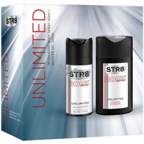 Str8 Unlimited deodorant spray 150 ml + shower gel 250 ml, gift set
