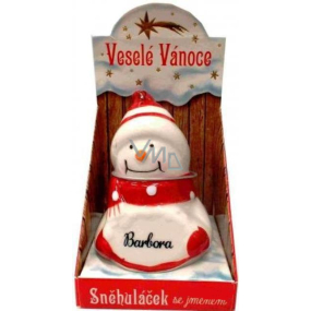 Nekupto Snowman named Barbora Christmas decoration size 8 cm