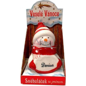 Nekupto Snowman named Denisa Christmas decoration size 8 cm