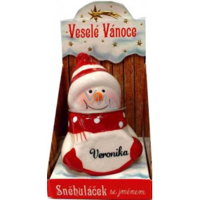 Nekupto Snowman named Veronika Christmas decoration size 8 cm
