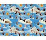 Nekupto Gift wrapping paper 70 x 200 cm Christmas Mole light blue 1 roll