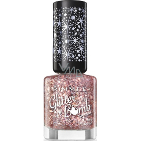 Rimmel London Glitter Bomb Top Coat nail polish 019 Disco Diva 8 ml