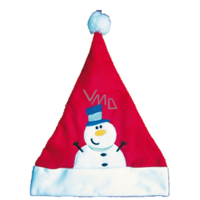 Santa Claus / Santa Christmas hat red with snowman 35 x 30 cm
