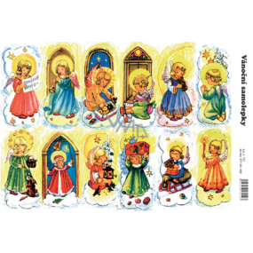 Arch Angels Christmas stickers with gold glitter - gingerbread stickers 12 pieces 1 arch