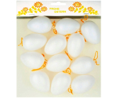 Eggs 6 cm white, 12 pieces in a plastic bag