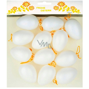 Eggs 6 cm white, 12 pieces in a plastic bag