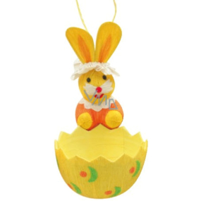 Bunny with a yellow basket 12 x 6 cm