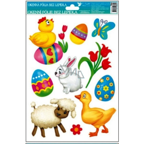 Window foil without glue Easter colored with bunny 30 x 20 cm 1 piece