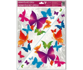 Window foil without glue corner brightly colored butterflies No. 1 42 x 30 cm