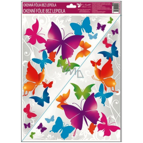 Window foil without glue corner brightly colored butterflies No. 1 42 x 30 cm