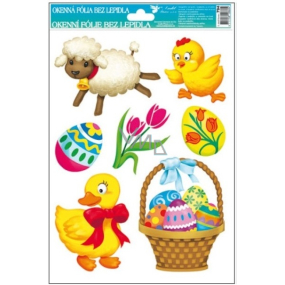 Window foil without glue Easter with basket 30 x 20 cm