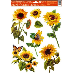 Window foil without glue sunflower orange butterfly 42 x 30 cm 1 piece