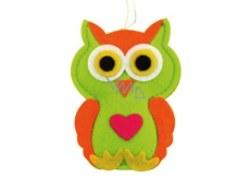 Felt owl with a heart 10 cm