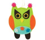 Felt owl with flowers 10 cm