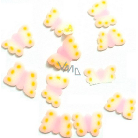 Professional Nail decorations butterflies pink-yellow 132 1 package