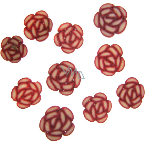 Professional nail decorations flowers burgundy-beige 132 1 pack