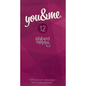 You & Me Ribbed knurled lubricated condom 12 pieces