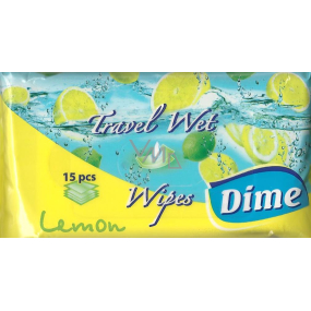 Dime Lemon Travel Wet Wipes 12 x 20 cm 15 pieces