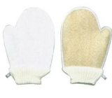 Luffa Cylindrica Massage Glove + Terry Cloth Glove 16 x 24 cm suitable for allergy sufferers 1 piece