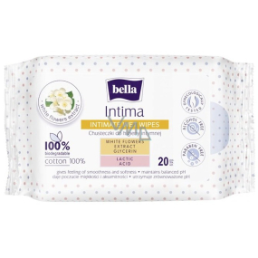 Bella Intima Extract from white flowers cotton wet wipes for intimate hygiene 20 pieces
