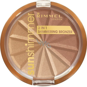 Rimmel London Sun Shimmer Shimmering Bronzer 3in1 bronze powder 001 Gold Princess 9.9 g