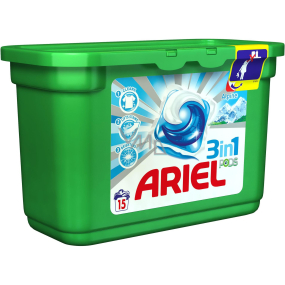 Ariel 3in1 Alpine gel capsules for washing clothes protect and enliven the colors of 15 pieces