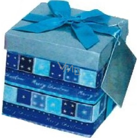 Angel Folding gift box with ribbon Christmas blue with blue ribbon 1371 S 13 x 13 x 13 cm 1 piece