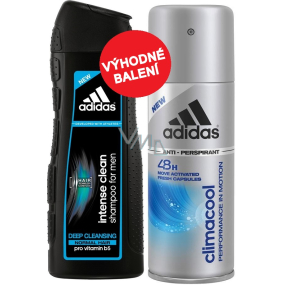 Adidas Climacool 48h antiperspirant deodorant spray for men 150 ml + Adidas Intense Clean shampoo for normal hair 200 ml, cosmetic set