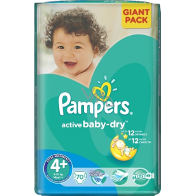 Pampers Active Baby Dry 4+ Maxi Plus 9-16 kg diaper panties 70 pieces