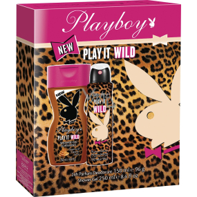 Playboy Play It Wild for Her deodorant spray 150 ml + shower gel 250 ml, cosmetic set