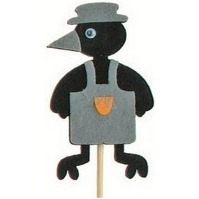 Crow in apron gray recess 7 cm + skewers 15 cm