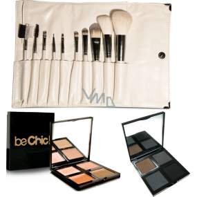 Be Chic! Pearle Miracle set of cosmetic brushes 10 pieces + Summer Look palette of 4 eye shadows + Smokey Eyes palette of 4 eye shadows