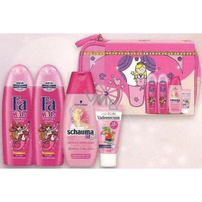 Fa Kids Mermaid 2 x shower gel 250 ml + Schauma Kids Girl shampoo 250 ml + Vademecum Junior Strawberry toothpaste 50 ml + bag set for little princesses