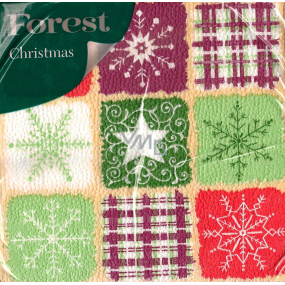 Forest Paper napkins 1 ply 33 x 33 cm 20 pieces Christmas Snowflakes, diamond, asterisk
