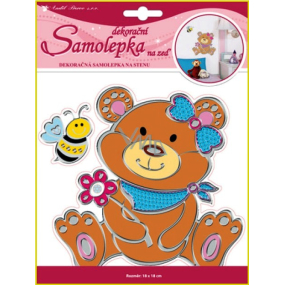 Teddy bear wall stickers with silver contour 24 x 18 cm