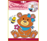 Teddy bear wall stickers with silver contour 24 x 18 cm