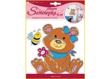 Teddy bear wall stickers with silver contour 24 x 18 cm