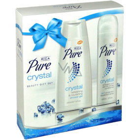 Rica Pure Crystal shower gel 200 ml + deodorant spray for women 150 ml, cosmetic set