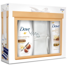 Dove Purely Pampering Shea Butter and Vanilla Nourishing Shower Gel 250 ml + Purely Pampering Body Lotion with Shea Butter and a gentle scent of vanilla 250 ml + jewelry case, cosmetic set