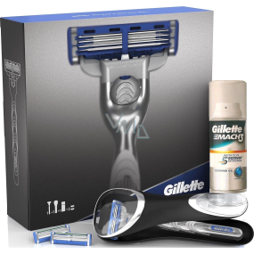 Gillette Mach3 Turbo shaver + spare head 2 pieces + Mach3 Irritation 5 Defense shaving gel 75 ml + travel case, cosmetic set for men