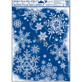 Window foil without glue corner frozen with rainbow glitter large flakes 42 x 30 cm