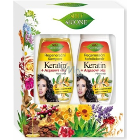 Bione Cosmetics Keratin & Argan Oil Regenerating Shampoo 260 ml + Regenerating Conditioner 260 ml, cosmetic set