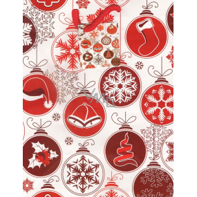 Nekupto Gift paper bag 23 x 18 x 10 cm White with red patterns