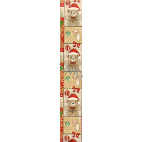 Nekupto Gift wrapping paper 70 x 500 cm Christmas Light brown teddy bear