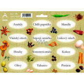 Arch Stickers for Spice Jars Jute Chromolithography Peanuts - Ingredients for Quick Dishes (soy sauce, nuts, peppers)