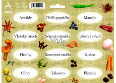 Arch Stickers for Spice Jars Jute Chromolithography Peanuts - Ingredients for Quick Dishes (soy sauce, nuts, peppers)