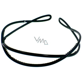 Narrow headband 2x intertwined black 2 cm