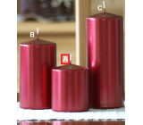 Lima Metal Series candle red cylinder 80 x 100 mm 1 piece