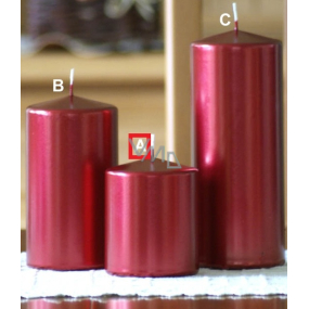 Lima Metal Serie candle red cylinder 80 x 100 mm 1 piece