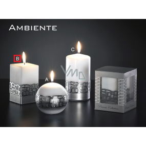Lima Ambiente candle white prism 65 x 120 mm 1 piece